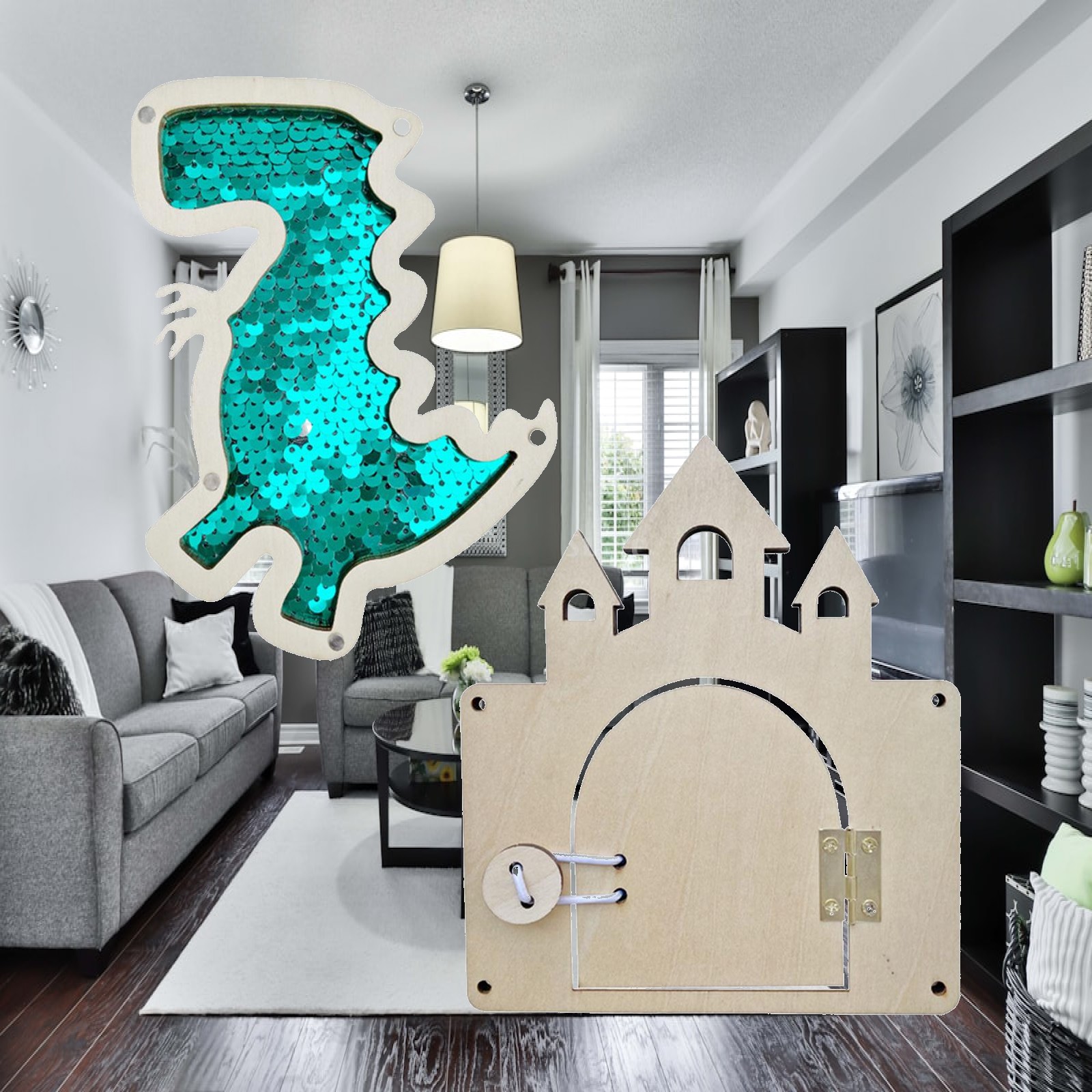 Wooden Busy Board DIY Parts Ca - Montessori Wooden Busy Board Toddler recension och pris